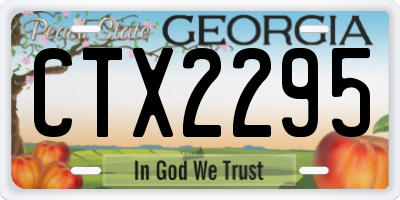 GA license plate CTX2295
