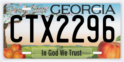GA license plate CTX2296