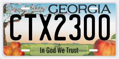 GA license plate CTX2300
