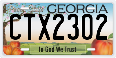 GA license plate CTX2302