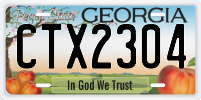 GA license plate CTX2304