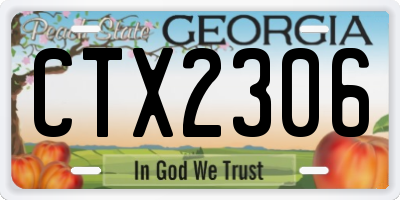 GA license plate CTX2306