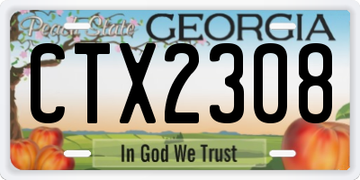 GA license plate CTX2308