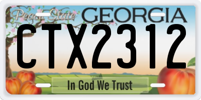 GA license plate CTX2312