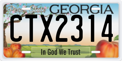 GA license plate CTX2314