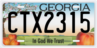 GA license plate CTX2315