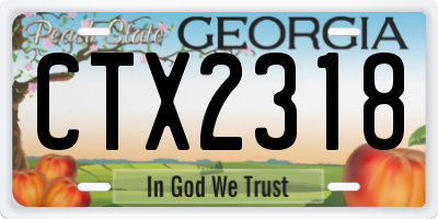 GA license plate CTX2318