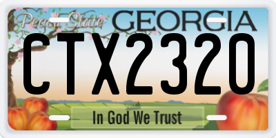 GA license plate CTX2320