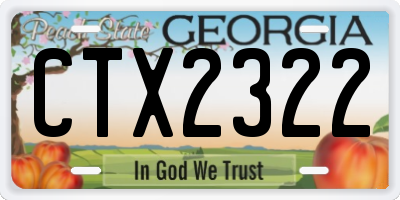 GA license plate CTX2322