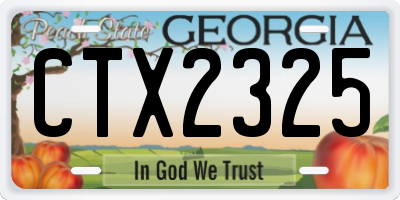 GA license plate CTX2325