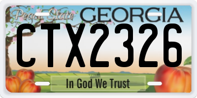 GA license plate CTX2326