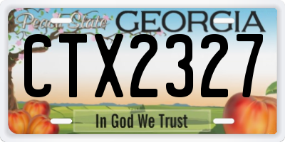 GA license plate CTX2327