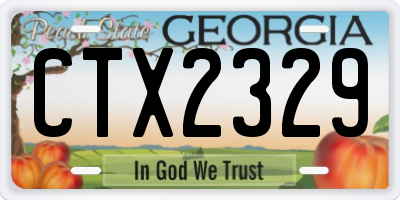 GA license plate CTX2329