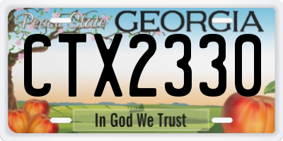 GA license plate CTX2330