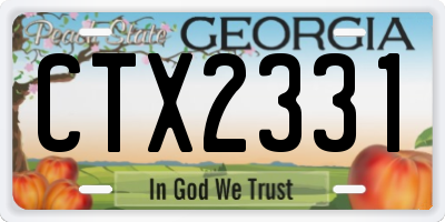 GA license plate CTX2331