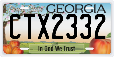 GA license plate CTX2332