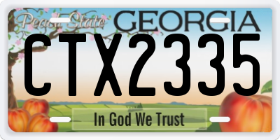 GA license plate CTX2335