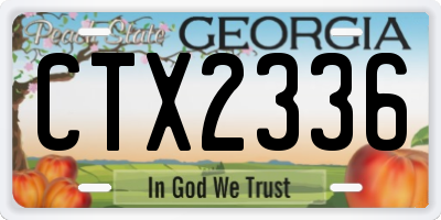 GA license plate CTX2336