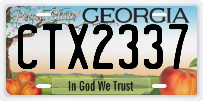 GA license plate CTX2337