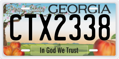 GA license plate CTX2338