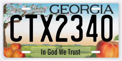 GA license plate CTX2340