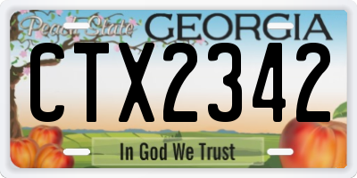 GA license plate CTX2342