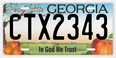 GA license plate CTX2343