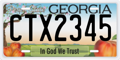 GA license plate CTX2345