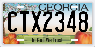 GA license plate CTX2348