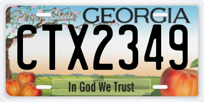 GA license plate CTX2349