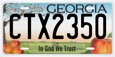 GA license plate CTX2350