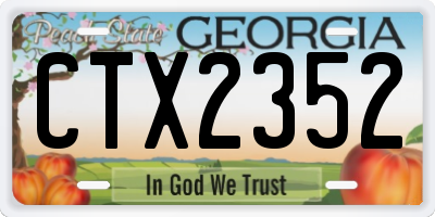 GA license plate CTX2352