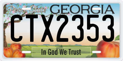 GA license plate CTX2353