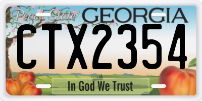 GA license plate CTX2354