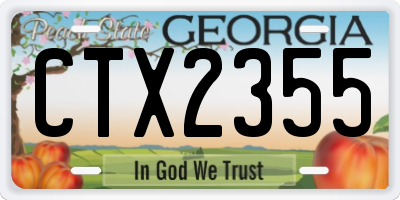 GA license plate CTX2355