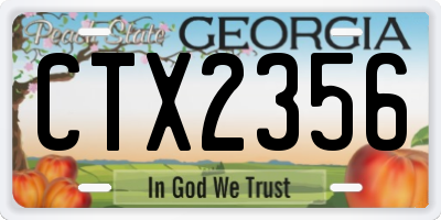 GA license plate CTX2356