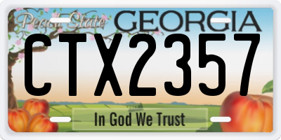 GA license plate CTX2357