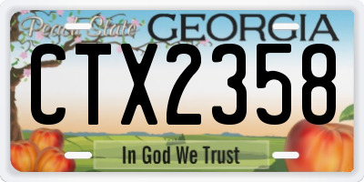 GA license plate CTX2358