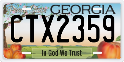 GA license plate CTX2359