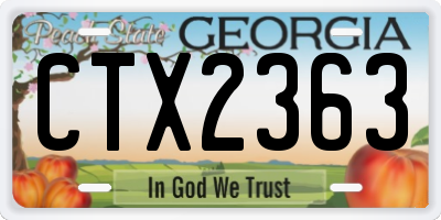 GA license plate CTX2363