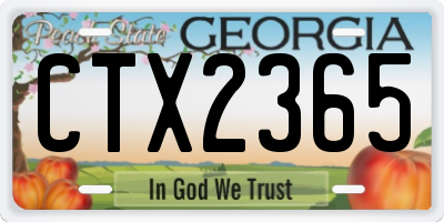 GA license plate CTX2365
