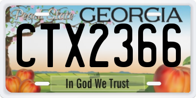 GA license plate CTX2366