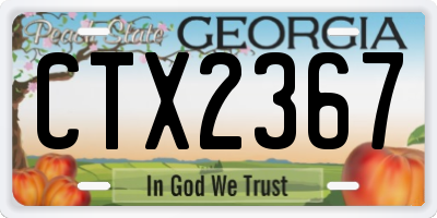 GA license plate CTX2367