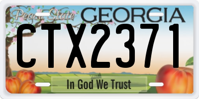 GA license plate CTX2371