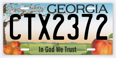 GA license plate CTX2372