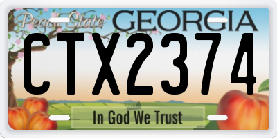 GA license plate CTX2374