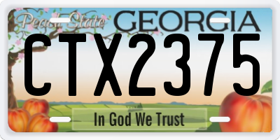 GA license plate CTX2375