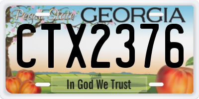 GA license plate CTX2376