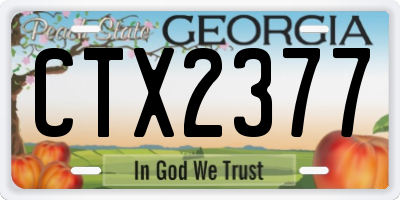 GA license plate CTX2377