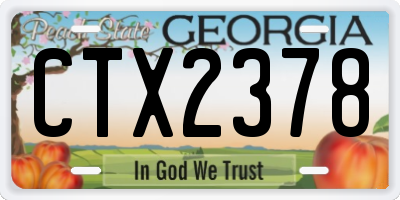 GA license plate CTX2378